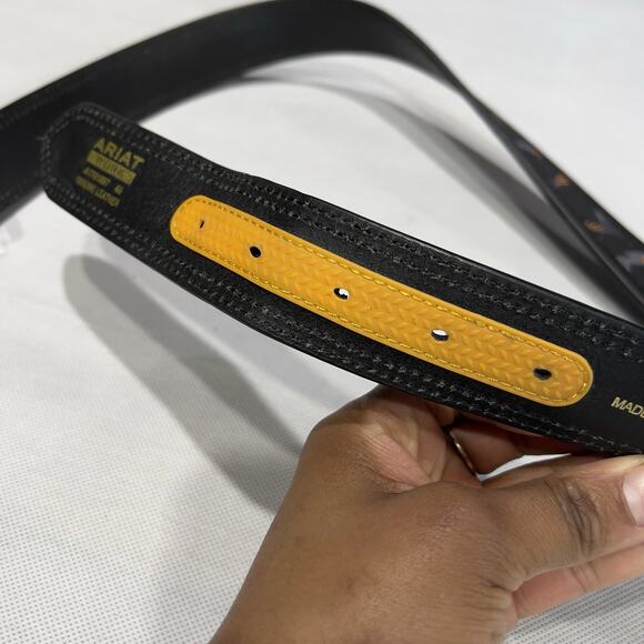 Ariat Work Belt Graphic Inlay Multi Color Mens Size 40 Genuine Leather - Picture 6 of 6